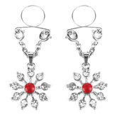Ruby and Diamond Star Nipple Jewellery with Adjustable Rings Nipple Clips
